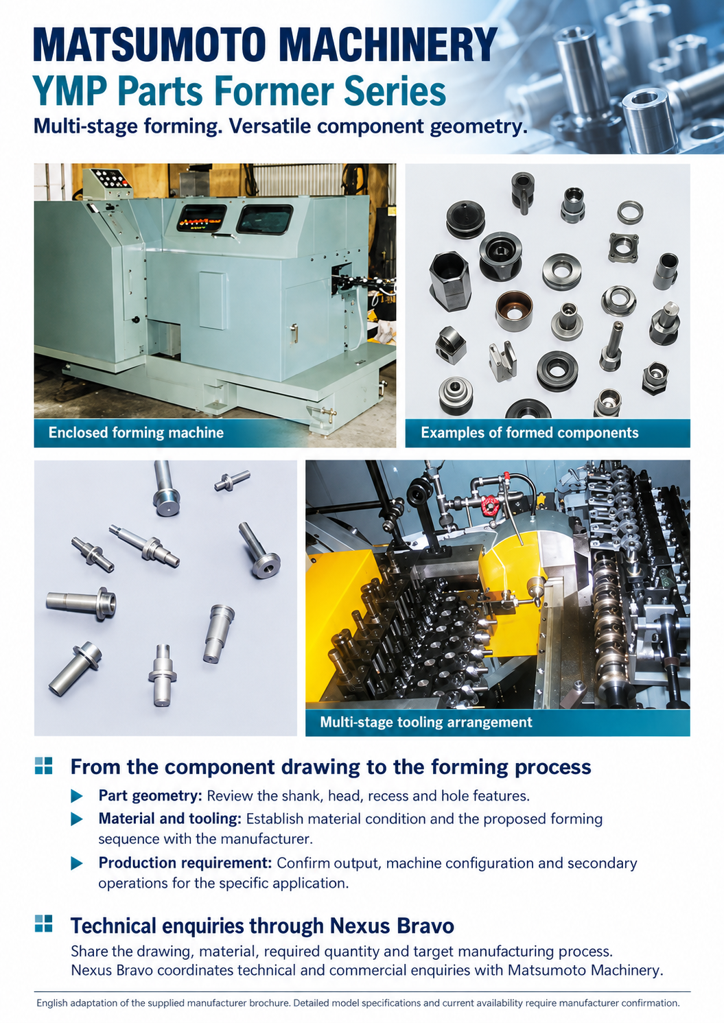 Matsumoto Machinery YMP parts former product overview